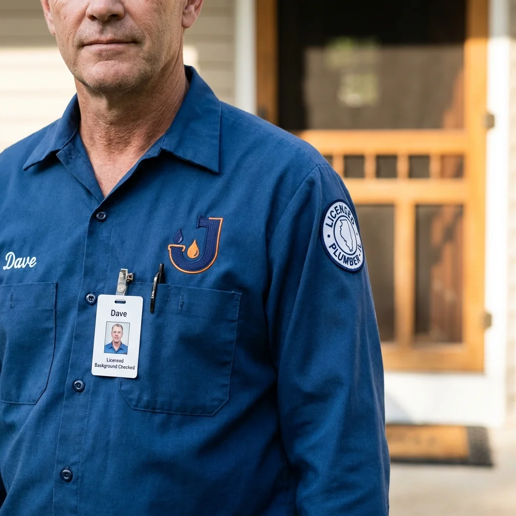 Licensed plumber showing ID badge in Sparta, NJ